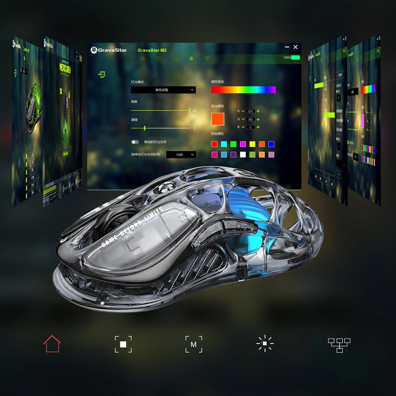 Chuột GravaStar Mercury M2 Transparent Black