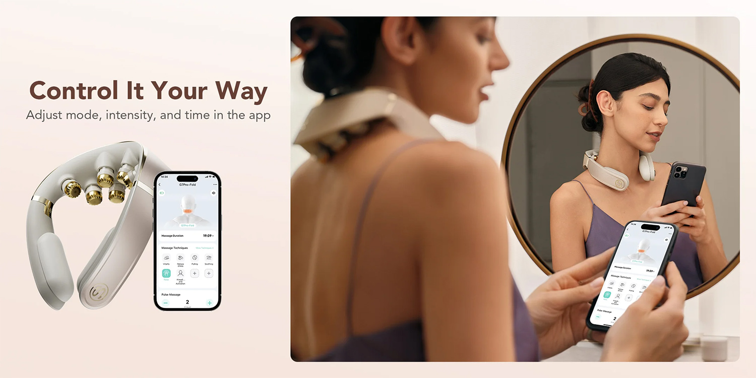 Máy massage cổ SKG G7 Pro Fold Titanium