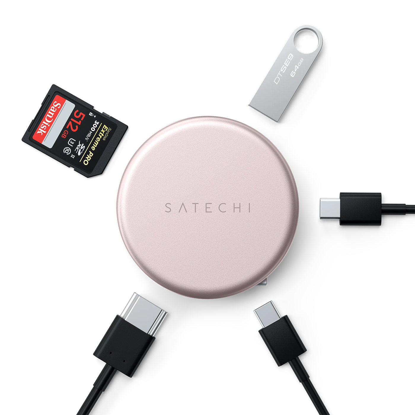 Hub Satechi OnTheGo 5-in-1 Multiport Adapter Pink