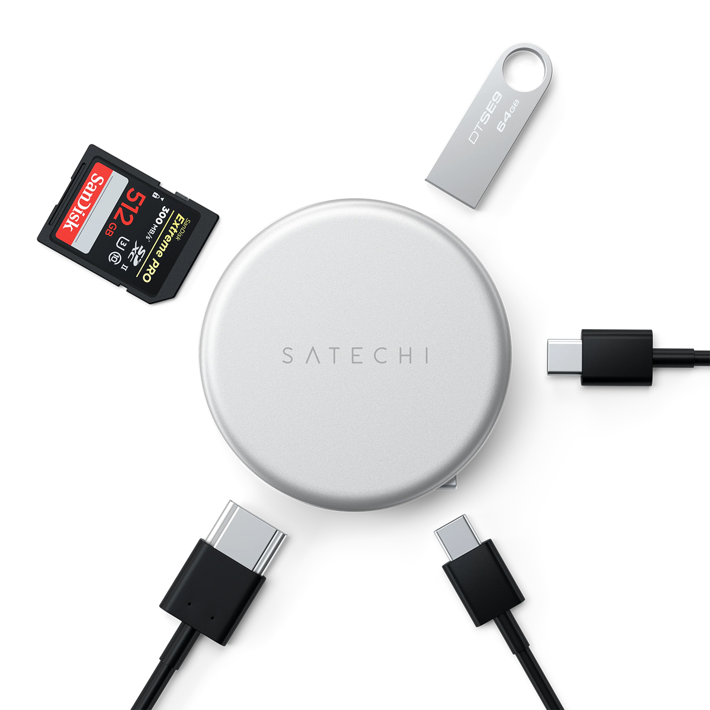 Hub Satechi OnTheGo 5-in-1 Multiport Adapter Silver