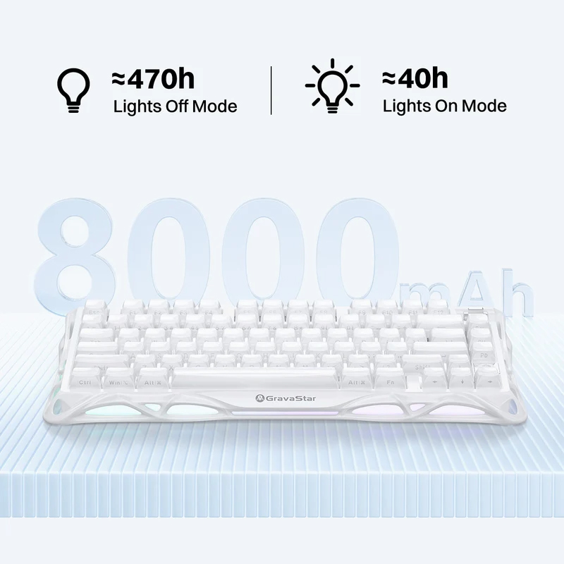 Bàn phím GravaStar Mercury K1 Opaline White