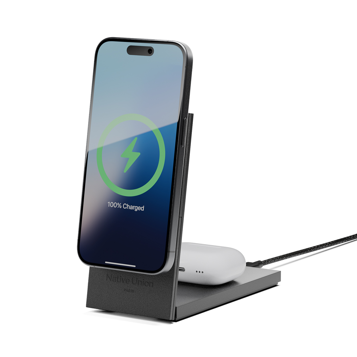Native Union Rise 2-in-1 Qi2 Magnetic Wireless Charger