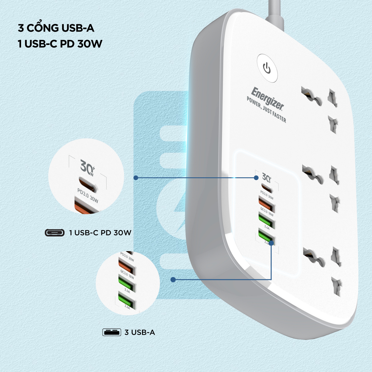 Ổ điện Wifi Energizer EPB2502EU Ổ điện Wifi Energizer EPB2502EU