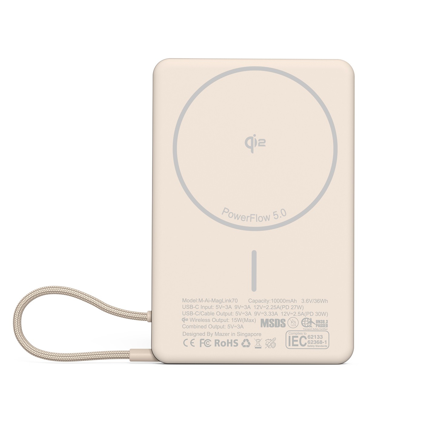 Pin sạc Mazer MagLink70 Desert Titanium