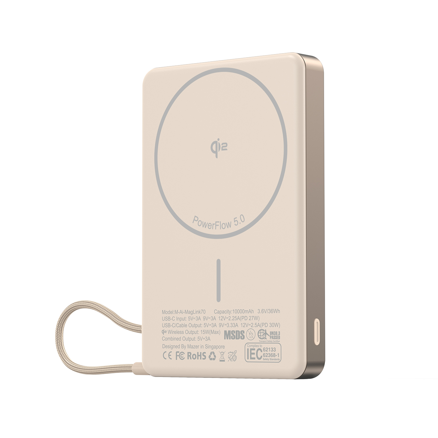 Pin sạc Mazer MagLink70 Desert Titanium