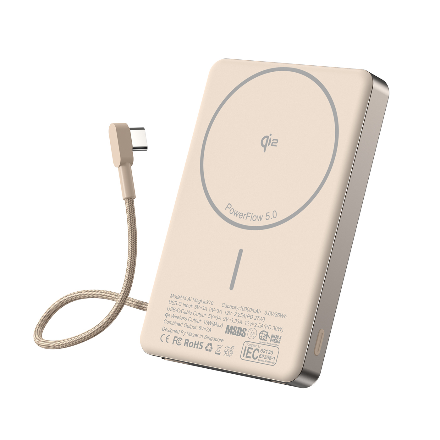Pin sạc Mazer MagLink70 Desert Titanium