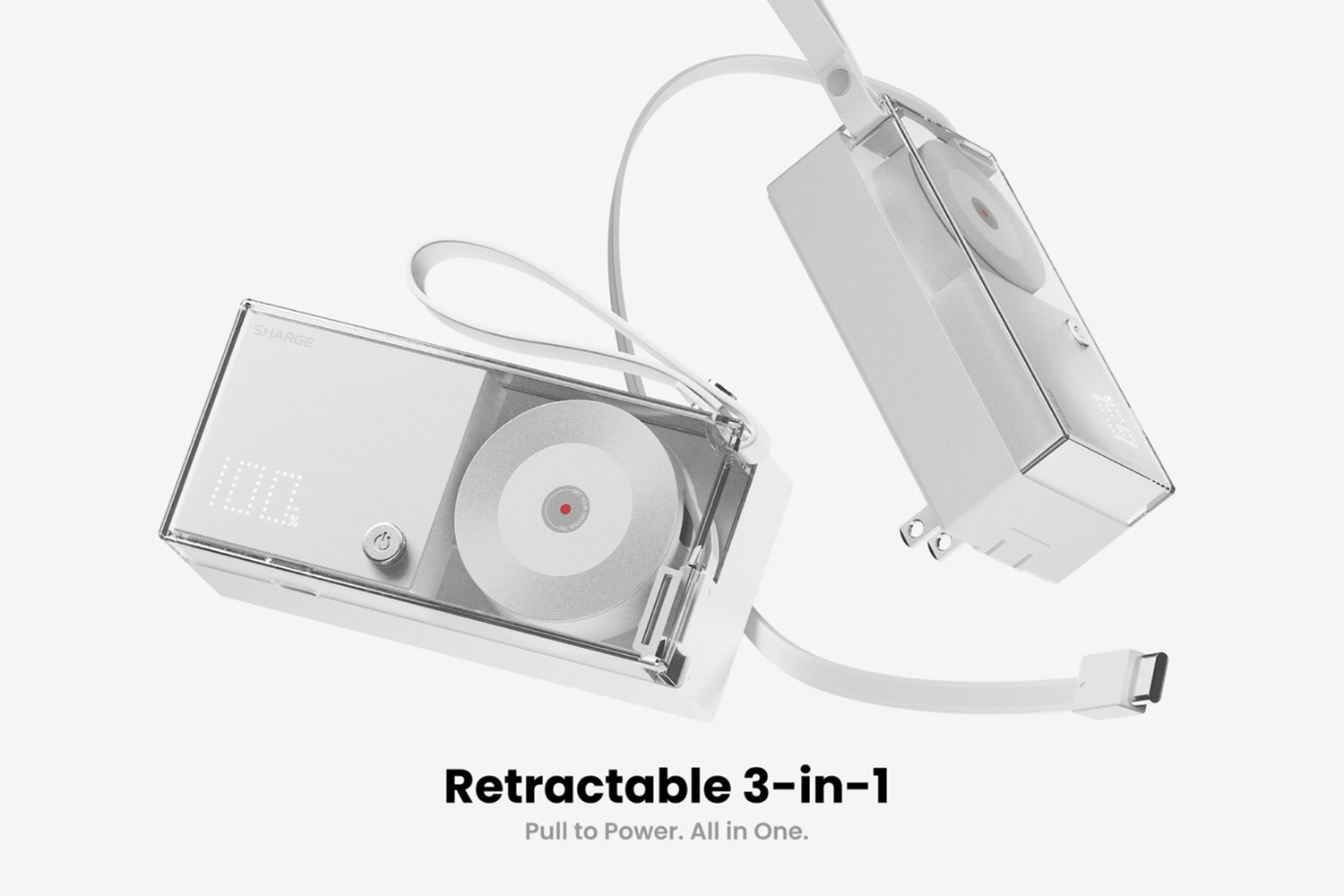 Pin sạc Sharge Retractable 3-in-1 Power Bank